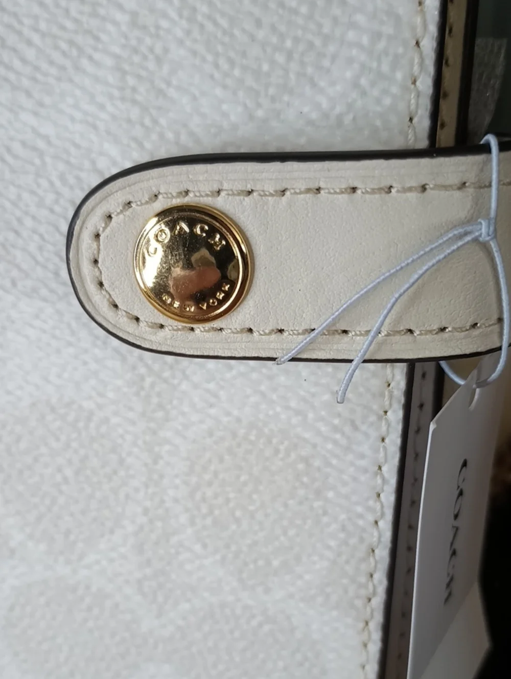 Coach White Signature Pebble Leather Agenda Cover
